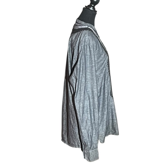 ROBERTO CAVALLI cotton linen embroidery long sleeve tunic blouse very gd cond XL - Picture 3 of 8